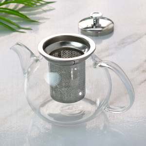 CHALEIRA EM VIDRO COM INFUSOR E TAMPA 900ML - 75258