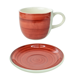 JOGO DE XÍCARAS COM PIRES DE CERÂMICA 8 PEÇAS 100ML - CA18071-MR