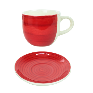 JOGO DE XÍCARAS COM PIRES DE CERÂMICA 8 PEÇAS 100ML - CA18071-VM