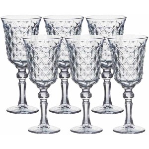 JOGO DE TAÇA DE VIDRO ALTO RELEVO COM 6 PEÇAS 160 ML - 4666