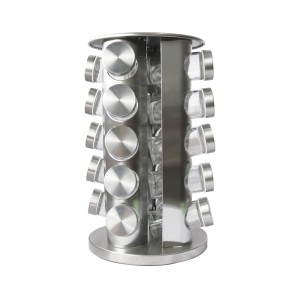 PORTA TEMPERO GIRATÓRIO DE METAL REDONDO COM 20 PEÇAS - ZK20C