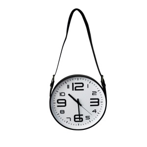 RELOGIO DE PAREDE DECORATIVO DE PLASTICO 30CM COM ALÇA DE AJUSTE - BT209-PT