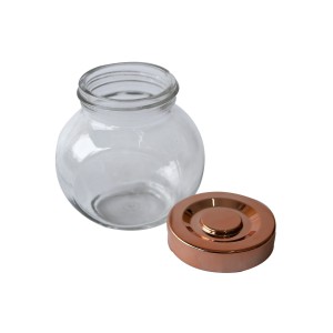 JOGO COM 3 POTES EM VIDRO COM TAMPAS CROMADAS 150 ML CADA - BRHS10187