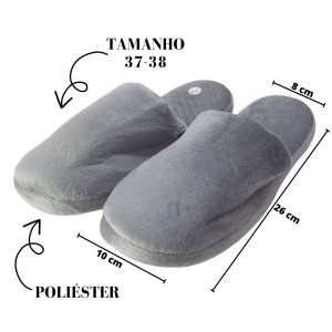 PANTUFA ADULTO DE POLIESTER LISA 37/38 -BF2272-37/38-CZ