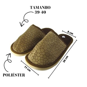 PANTUFA DE POLIESTER ESTAMPA CRAQUELADA ADULTO E JUVENIL 39/40-BF2265-39/40-MR