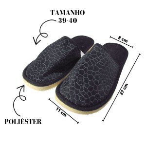 PANTUFA DE POLIESTER ESTAMPA CRAQUELADA ADULTO E JUVENIL 39/40-BF2265-39/40-PT