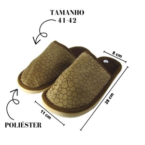 PANTUFA DE POLIESTER ESTAMPA CRAQUELADA ADULTO E JUVENIL 41/42-BF2265-41/42-MR