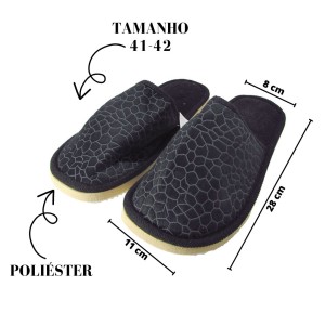 PANTUFA DE POLIESTER ESTAMPA CRAQUELADA ADULTO E JUVENIL 41/42-BF2265-41/42-PT