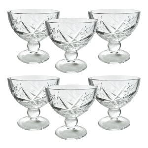 JOGO DE TAÇAS PARA SOBREMESA DE VIDRO 6 PÇA 250ML - CA16190-C