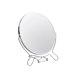 ESPELHO REDONDO DE MESA DE METAL DUPLA FACE -FA606