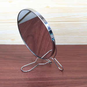 ESPELHO REDONDO DE MESA DE METAL DUPLA FACE  - FA607