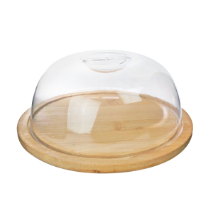 QUEIJEIRA DE BAMBU COM TAMPA DE PLÁSTICO 19CM - 6550