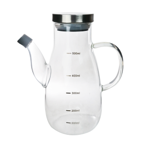 GALHETEIRO DE VIDRO COM TAMPA DE METAL BOLD 500ML - 20627