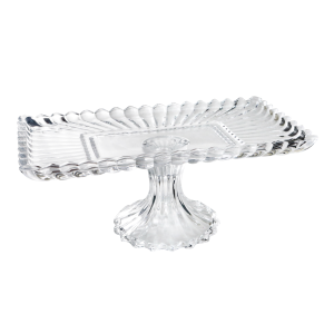 TRAVESSA RETANGULAR CRISTAL DE CHUMBO COM PÉ GENEVA - 25846