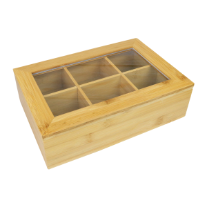 CAIXA MULTIUSO COM TAMPA DE ACRÍLICO E 6 DIVISÓRIAS - CX154