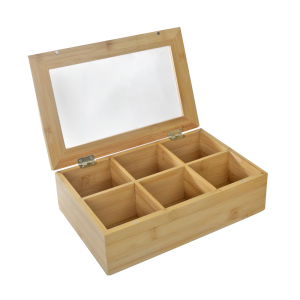 CAIXA MULTIUSO COM TAMPA DE ACRÍLICO E 6 DIVISÓRIAS - CX154