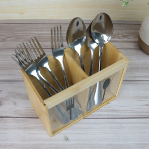 PORTA TALHERES DE BAMBU E ACRÍLICO - CX171