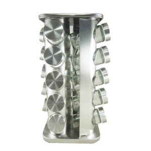 PORTA TEMPERO GIRATÓRIO DE METAL (CANTOS ARREDONDADOS) 20 PEÇAS - TRC8418