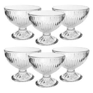 JOGO TAÇA DE SOBREMESA  EM VIDRO 6 PÇS 220ML - BM7353