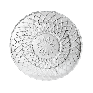 PETISQUEIRA REDONDA DE VIDRO COM RELEVO 5 DIVISÓRIAS 28CM - BM1227-A