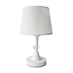 ABAJUR COM BASE FOSCA EM PLÁSTICO E CUPULA EM LINHO 30.5X18CM BIVOLT - AL55005-BR