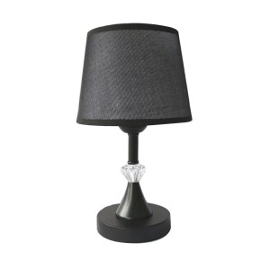 ABAJUR COM BASE FOSCA EM PLÁSTICO E CUPULA EM LINHO 30.5X18CM BIVOLT - AL55005-PT