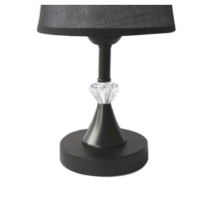 ABAJUR COM BASE FOSCA EM PLÁSTICO E CUPULA EM LINHO 30.5X18CM BIVOLT - AL55005-PT