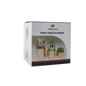 PORTA TRECO PARA PINCEIS ,PLANTAS E ESCRITÓRIO DE RESINA 8X9x9CM - 3094