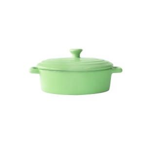 MINI PANELA OVAL DE CERÂMICA 14X8X6CM - 207153-VD