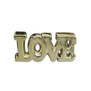 ENFEITE DECORATIVO DE CERÂMICA FRASE LOVE 16,5CM - 96514-DOU