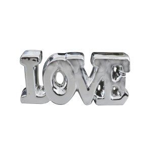 ENFEITE DECORATIVO DE CERÂMICA FRASE LOVE 16,5CM - 96514-PTA