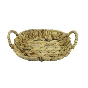 BANDEJA COM ALÇA DE PALHA OVAL  ENTRELAÇADA  16X21CM- 2979