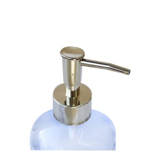 PORTA SABONETE LÍQUIDO DE VIDRO TRANSPARENTE COM ESTAMPA DOURADA 400ML - CHI2039-A