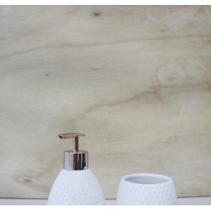 JOGO DE DE BANHEIRO DE PORCELANA COM 03 PEÇAS DETALHADO - 2471