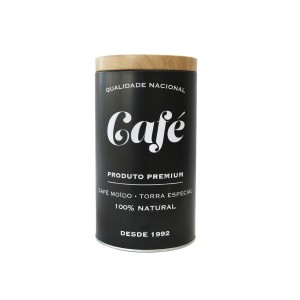 PORTA MANTIMENTO PARA CAFÉ EM LATA DE METAL COM TAMPA 10X19.2CM - 96776-B