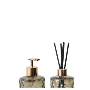 KIT DIFUSOR E PORTA SABONETE LÍQUIDO DE VIDRO 330 ML CADA - 2 PEÇAS - 96140-FUMÊ