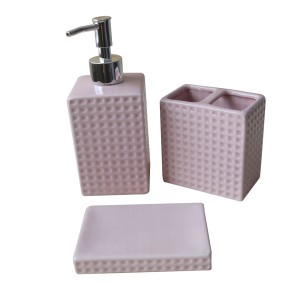 KIT DE BANHEIRO EM CERÂMICA COM 03 PEÇAS - 395-RS