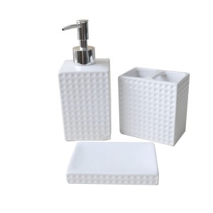 KIT DE BANHEIRO EM CERÂMICA COM 03 PEÇAS - 395-BR