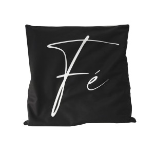 CAPA DE ALMOFADA ESTAMPA FÉ EM  TECIDO 100% POLIÉSTER  44X44CM - 3239-A