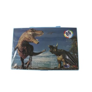 KIT DE PINTURA EM MALETA ESTAMPA DINOSSAURO COM 86 PEÇAS - MT86BOY-B