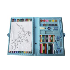 KIT DE PINTURA EM MALETA ESTAMPA DINOSSAURO COM 86 PEÇAS - MT86BOY-B