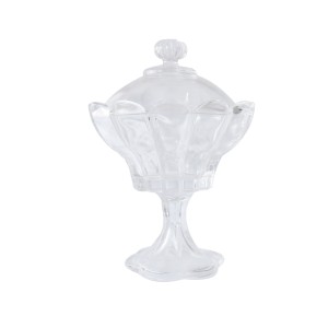 BOMBONIERE DE VIDRO TRANSPARENTE COM TAMPA 17.5X24M - WE0728