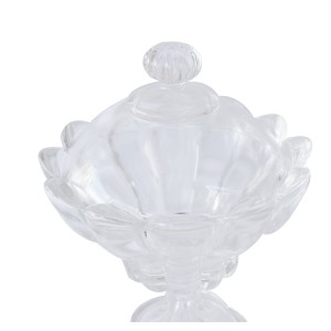 BOMBONIERE DE VIDRO TRANSPARENTE COM TAMPA 17.5X24M - WE0728