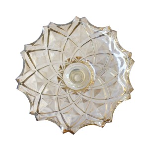 FRUTEIRA COM PÉ DE VIDRO AMBAR19X33CM - WE0741