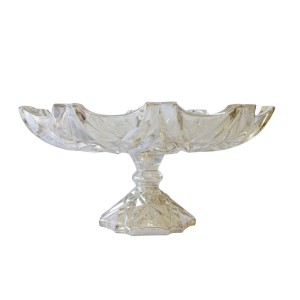 FRUTEIRA COM PÉ DE VIDRO AMBAR15X32CM - WE0740