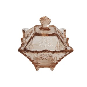 BOMBONIERE DE VIDRO COM TAMPA E PÉ DE APOIO 220ML - PIN7075