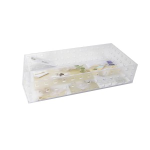 ORGANIZADOR DE PLÁSTICO TRANSPARENTE COM ENCAIXE 6X14X28CM - TX0712
