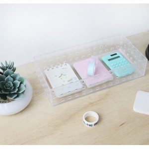 ORGANIZADOR DE PLÁSTICO TRANSPARENTE COM ENCAIXE 6X14X28CM - TX0712