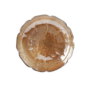 PRATO DE VIDRO REDONDO ÂMBAR 20CM - F193207