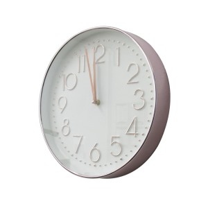 RELOGIO DE PAREDE DE PLÁSTICO 30CM COM BORDA PINK - 2573-BR